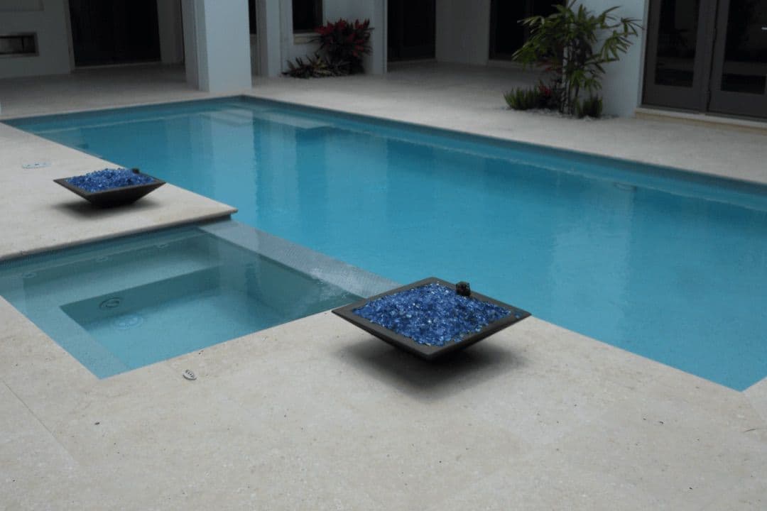Atlantic Shell Stone Honed Unfilled Pool Deck With Bn Coping Slide