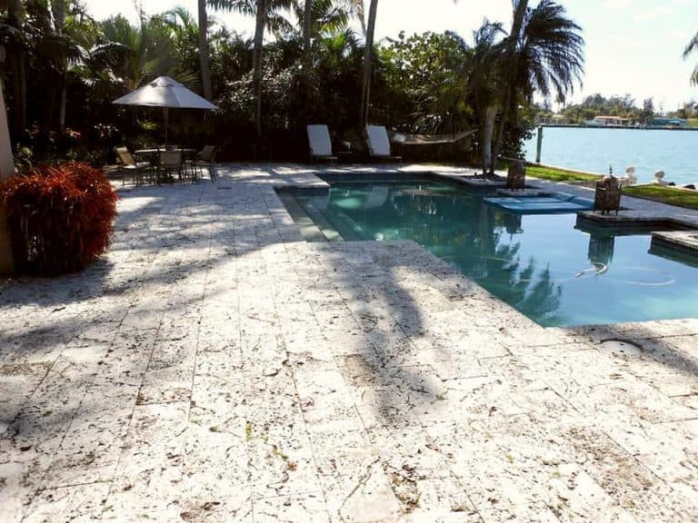 Authentic Florida Keystone Pool Deck 12x24x2, Aged Opt