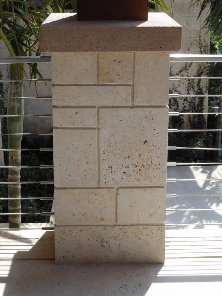Calypso Coral Column Cladding Saw Cut Unfilled