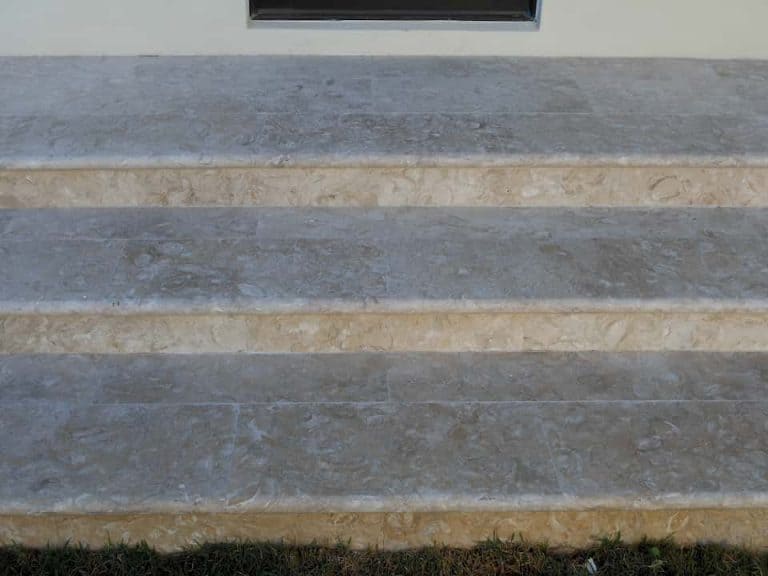 Caribbean Shell Stone Treads And Risers, Brushed